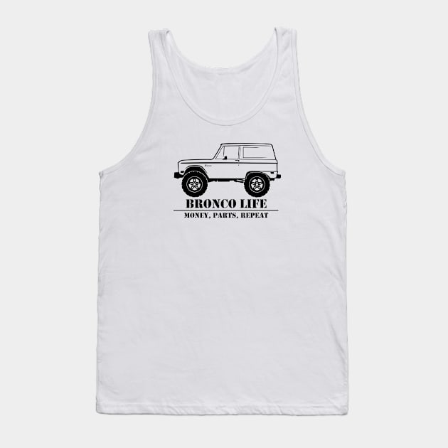 1966-1977 Bronco Money, Parts, Repeat Tank Top by The OBS Apparel